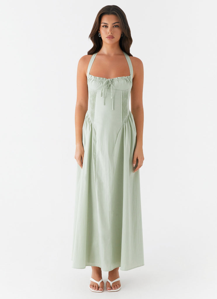 Peppermayo Peppermayo Exclusive - Olenna Halterneck Midi Dress - Sage