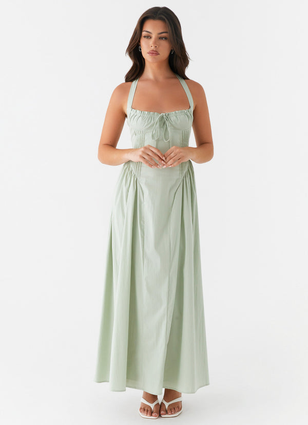 peppermayo Peppermayo Exclusive - Olenna Halterneck Midi Dress - Sage