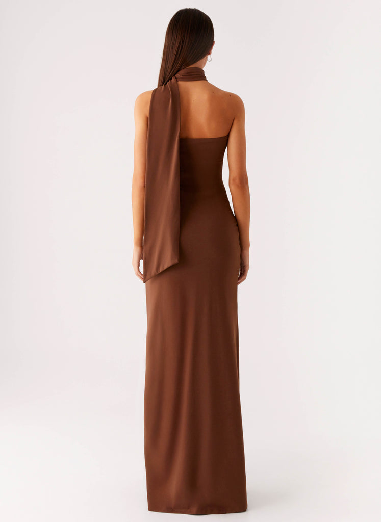 Peppermayo Peppermayo Exclusive - Olive Bloom Maxi Dress - Chocolate