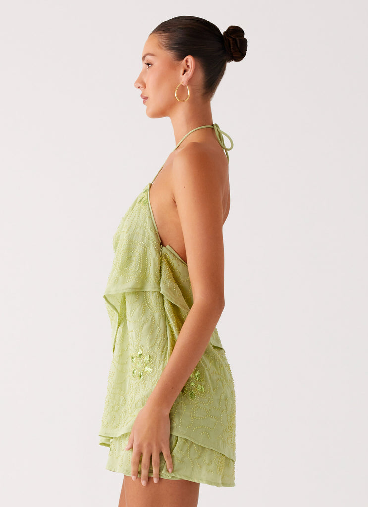 Peppermayo Peppermayo Exclusive - On The Go Beaded Mini Dress - Mint