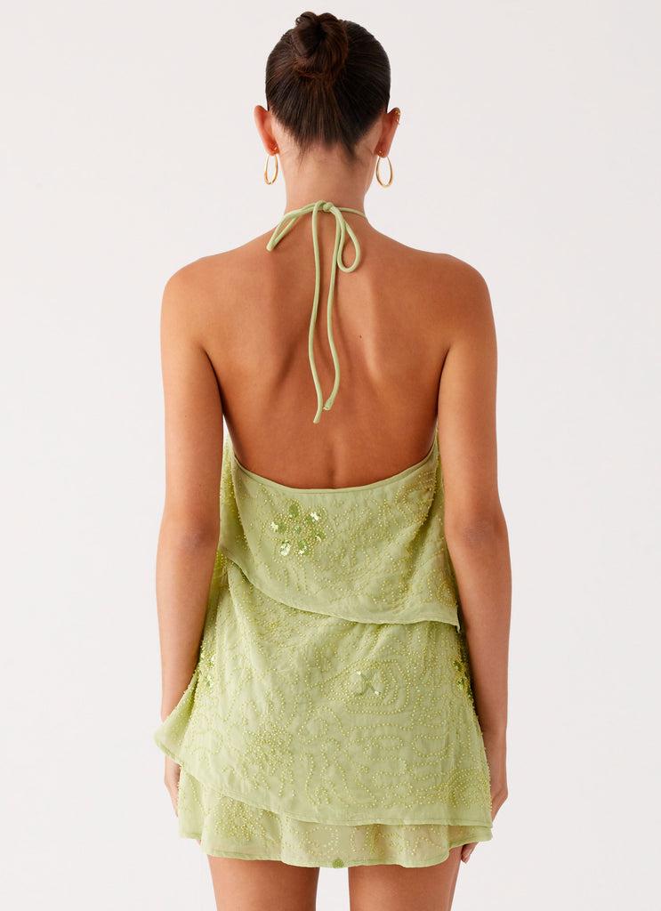 Peppermayo Peppermayo Exclusive - On The Go Beaded Mini Dress - Mint