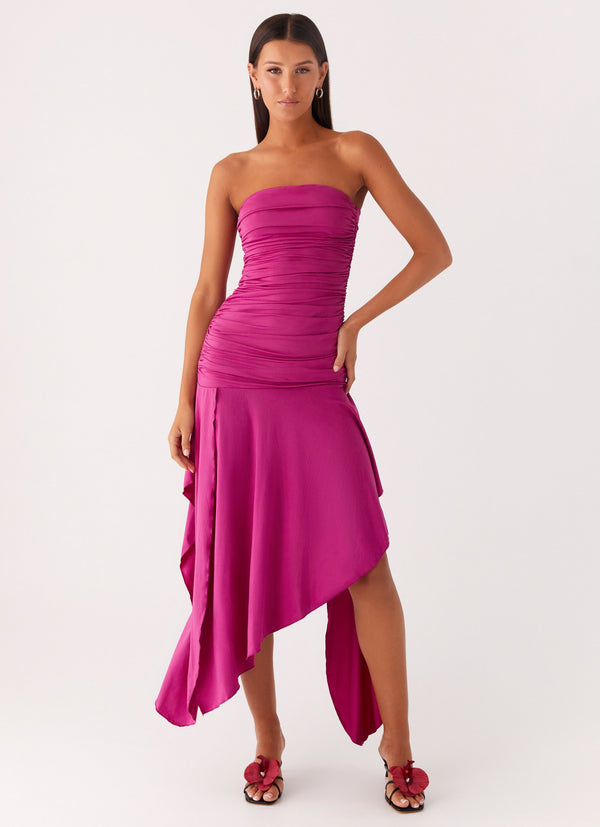 peppermayo Peppermayo Exclusive - Ora Strapless Maxi Dress - Fuchsia