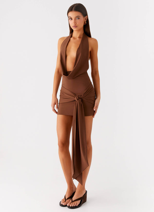 peppermayo Peppermayo Exclusive - Orchard Mini Dress - Chocolate