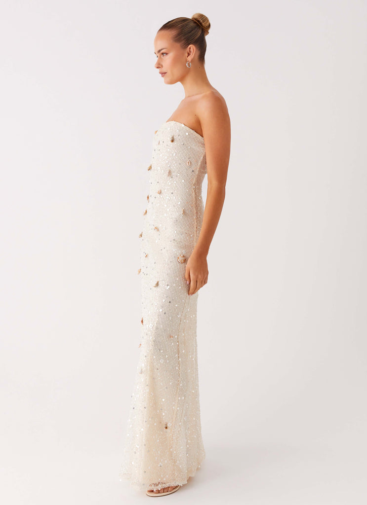 Peppermayo Peppermayo Exclusive - Orelli Shell Sequin Knit Maxi Dress - Ivory