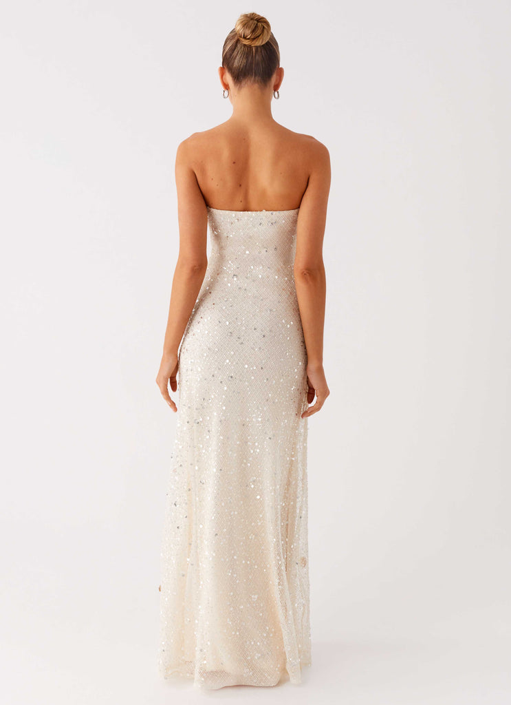 Peppermayo Peppermayo Exclusive - Orelli Shell Sequin Knit Maxi Dress - Ivory