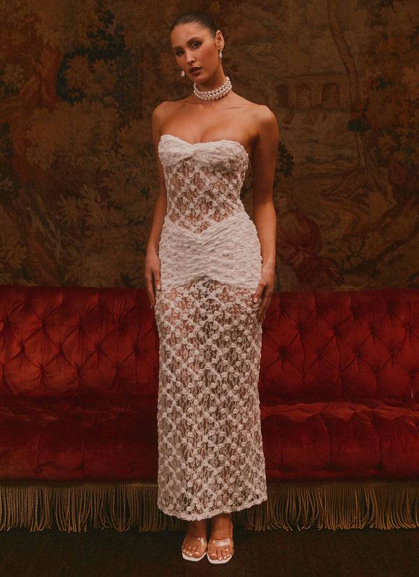 peppermayo Peppermayo Exclusive - Ottilie Lace Maxi Dress - White