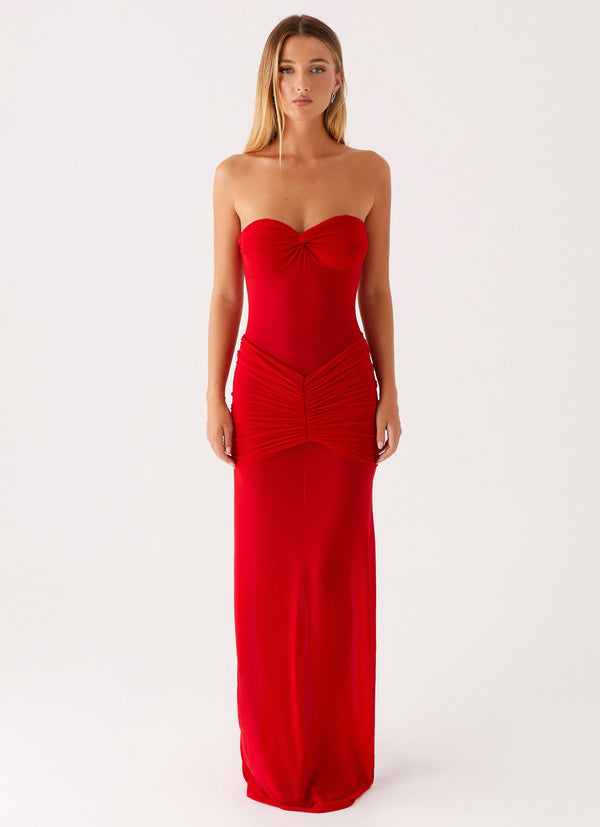 peppermayo Peppermayo Exclusive - Ottilie Mesh Maxi Dress - Red