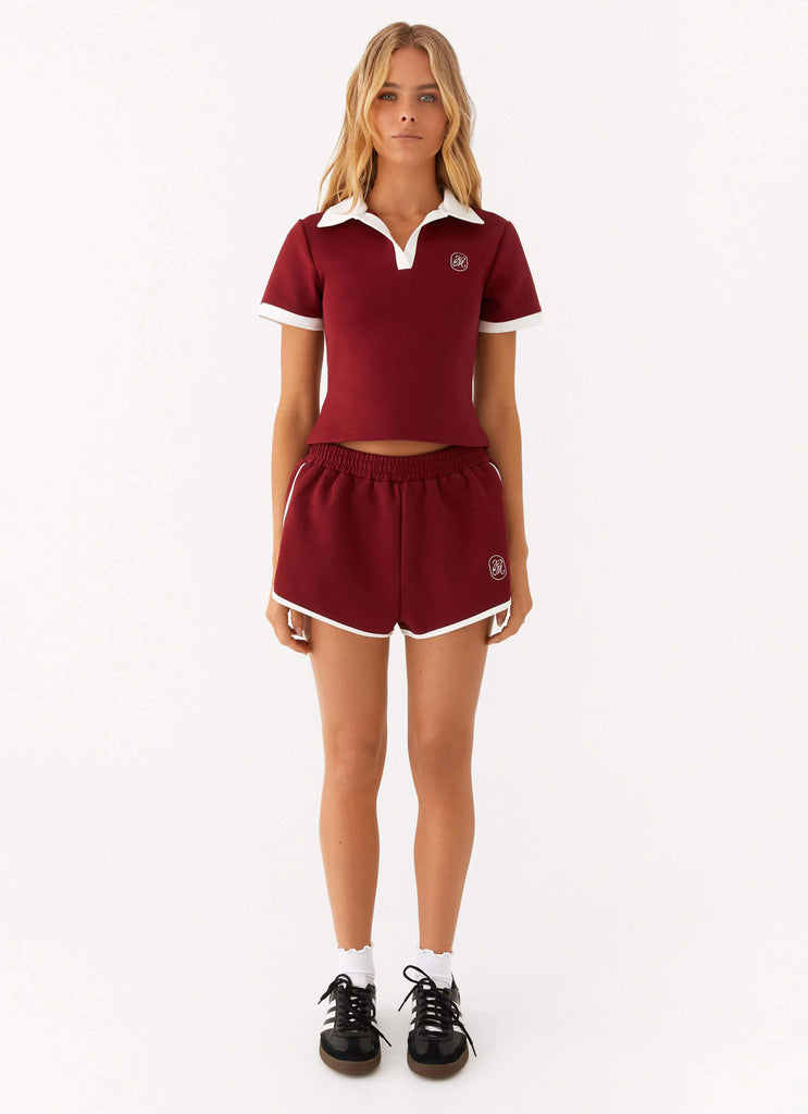 Peppermayo Peppermayo Exclusive - Out Of Your League Track Shorts - Red