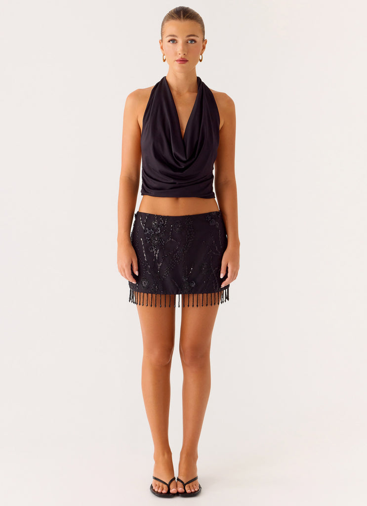 Peppermayo Peppermayo Exclusive - Overload Beaded Mini Skirt - Black