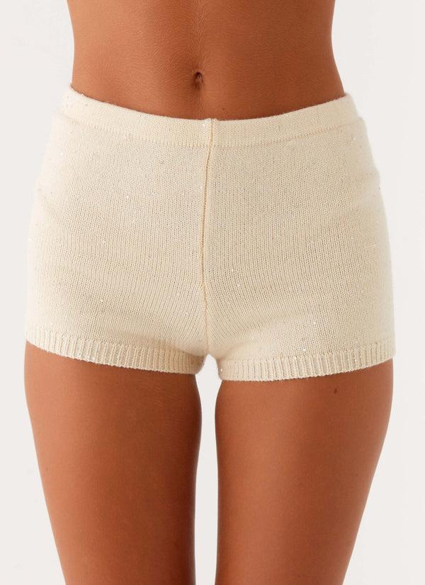 peppermayo Peppermayo Exclusive - Ownley Sequin Knit Shorts - Ivory