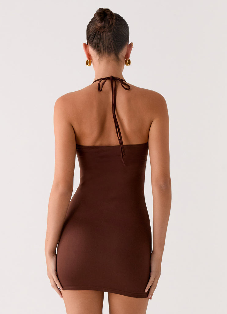 Peppermayo Peppermayo Exclusive - Palm Beach Mini Dress - Chocolate