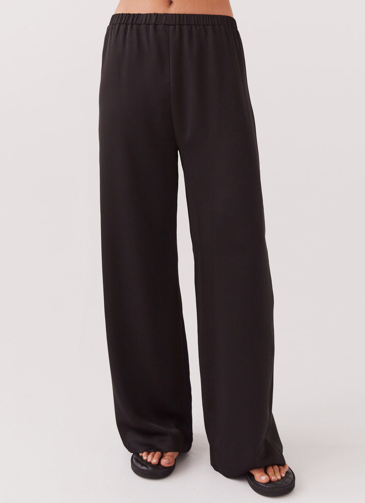 Peppermayo Peppermayo Exclusive - Palm Cove Satin Pants - Black