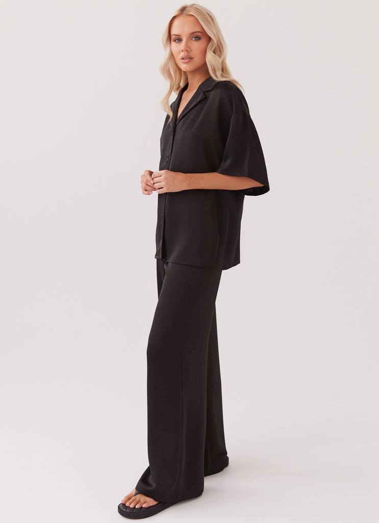 Peppermayo Peppermayo Exclusive - Palm Cove Satin Pants - Black