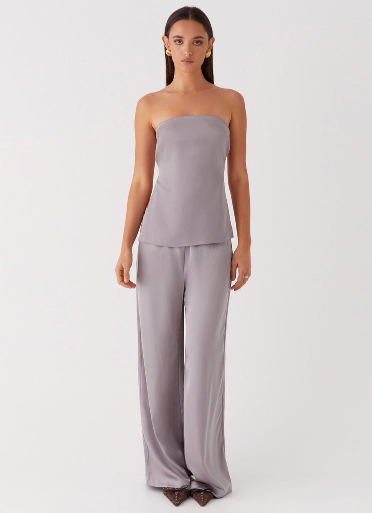 Peppermayo Peppermayo Exclusive - Palm Cove Satin Pants - Grey