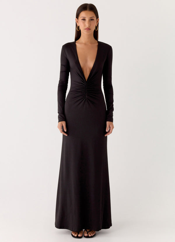 peppermayo Peppermayo Exclusive - Palm Haze Maxi Dress - Black