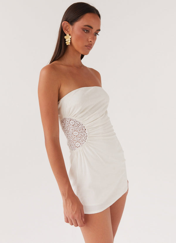 peppermayo Peppermayo Exclusive - Palm Island Tube Mini Dress - White