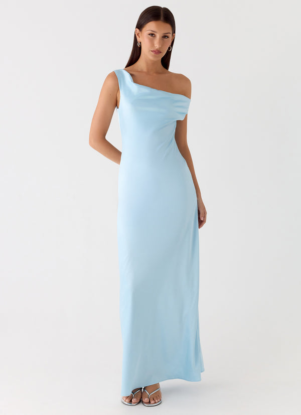 peppermayo Peppermayo Exclusive - Palm Royal Maxi Dress - Ice Blue