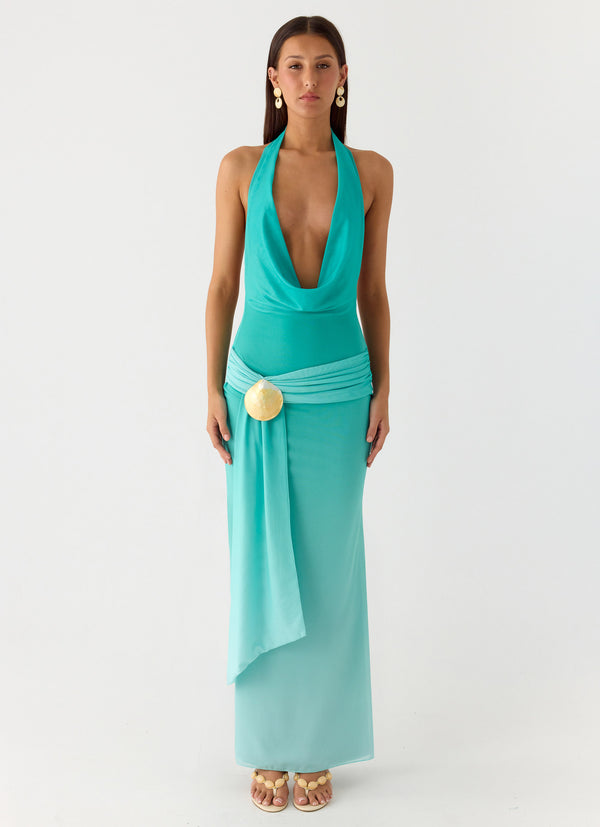 peppermayo Peppermayo Exclusive - Paradox Shell Maxi Dress - Mint Ombre