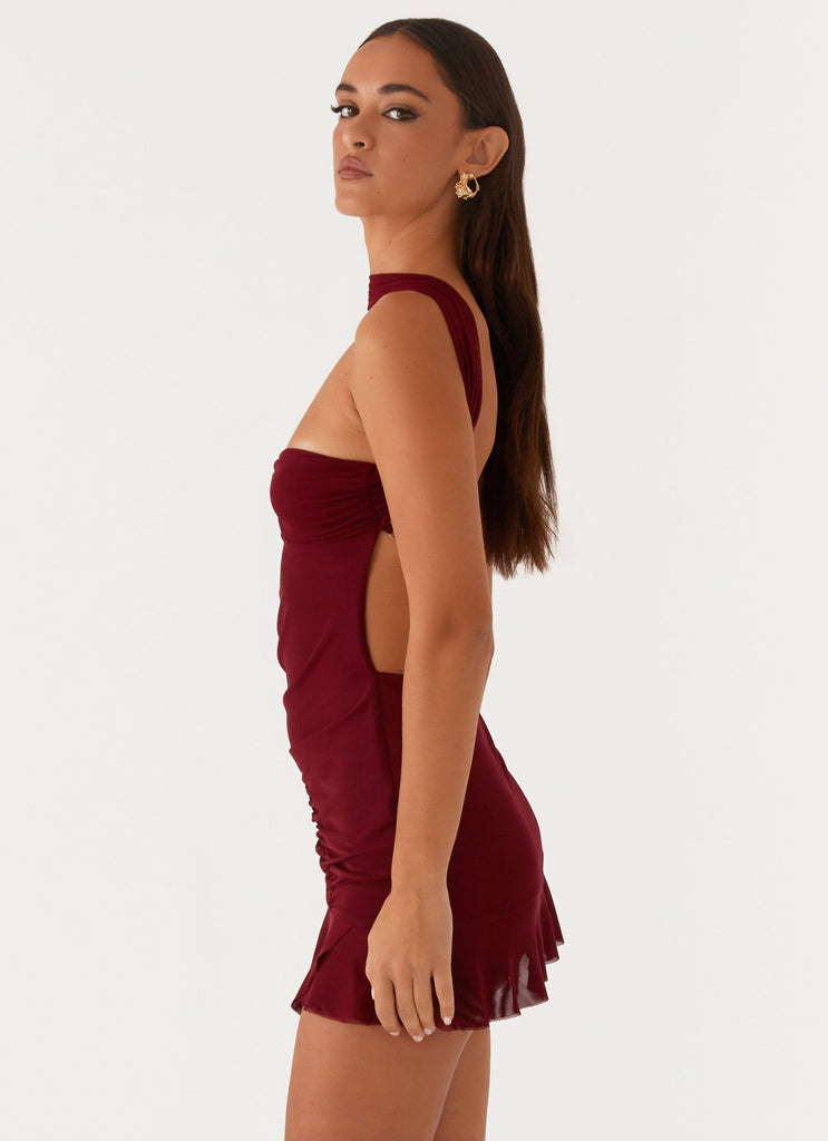 Peppermayo Peppermayo Exclusive - Pari Open Back Mini Dress - Mulberry