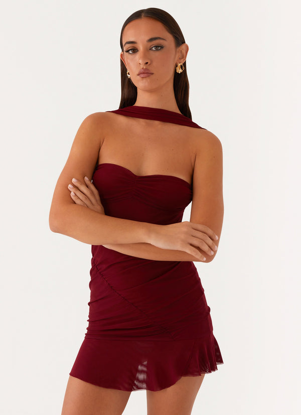 peppermayo Peppermayo Exclusive - Pari Open Back Mini Dress - Mulberry