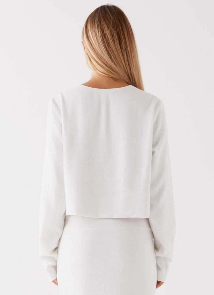 Peppermayo Peppermayo Exclusive - Parker Linen Knotted Top - White