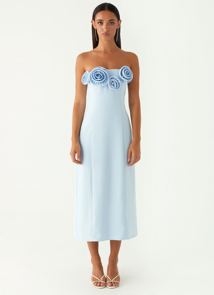 Peppermayo Peppermayo Exclusive - Patsie Strapless Midi Dress - Blue