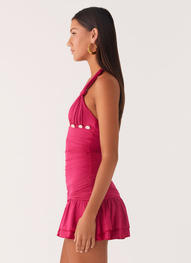 Peppermayo Peppermayo Exclusive - Payback Shell Trim Mini Dress - Fuchsia