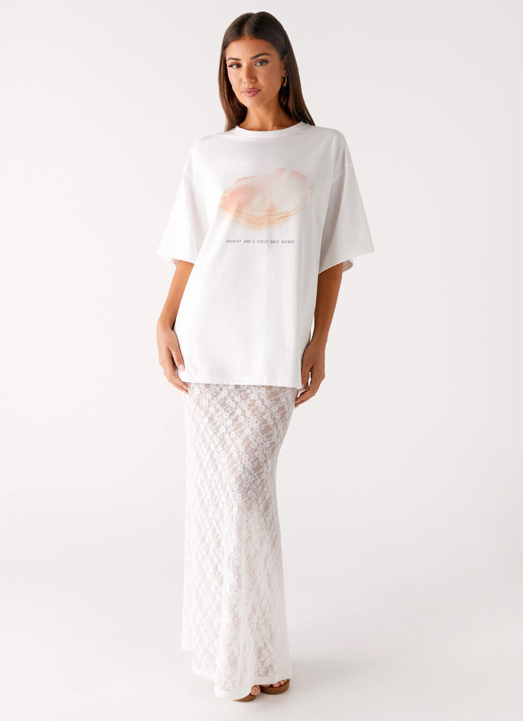Peppermayo Peppermayo Exclusive - Pearl Oversized Tee - White