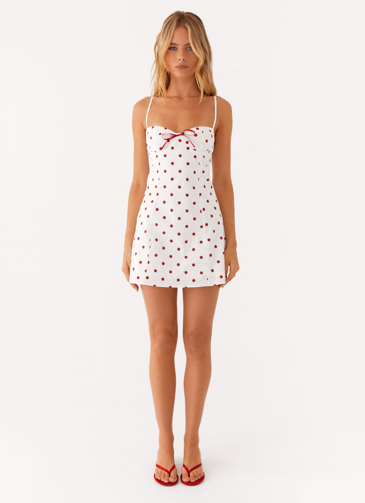 Peppermayo Peppermayo Exclusive - Perla Mini Dress - White Polkadot