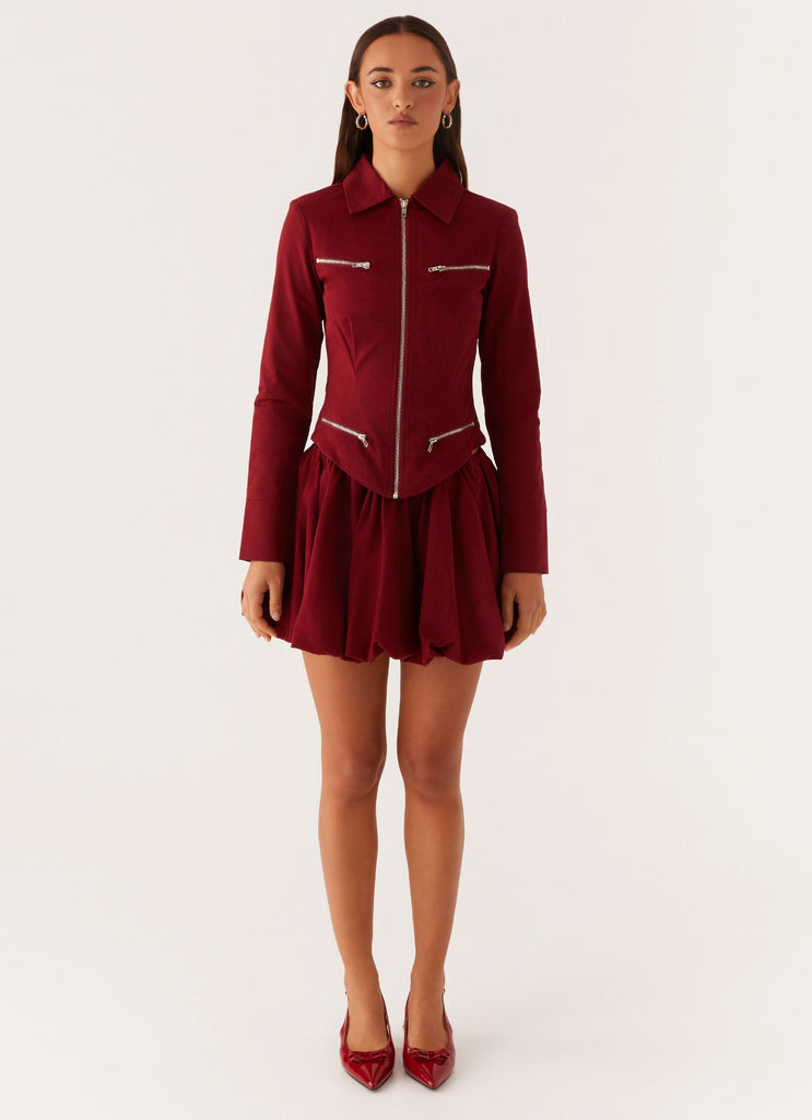 Peppermayo Peppermayo Exclusive - Petra Fitted Zip Top - Mulberry