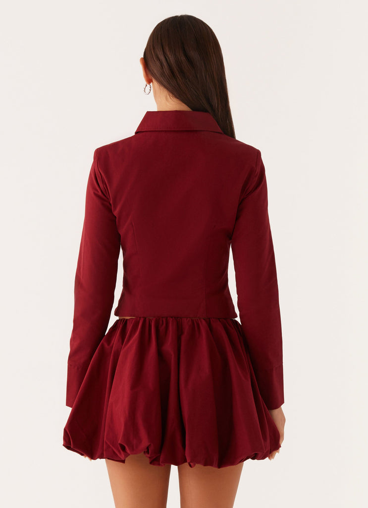 Peppermayo Peppermayo Exclusive - Petra Fitted Zip Top - Mulberry