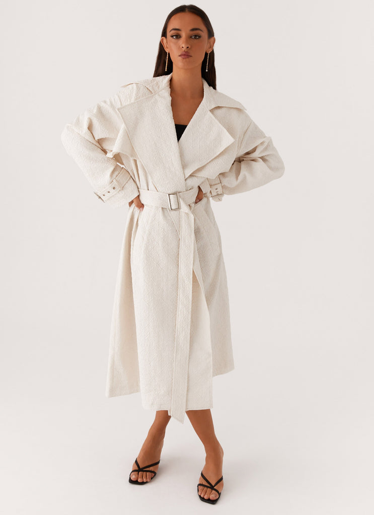 Peppermayo Peppermayo Exclusive - Phoenix Oversized Trench Coat - Ivory
