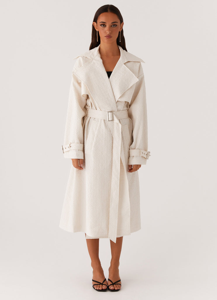 Peppermayo Peppermayo Exclusive - Phoenix Oversized Trench Coat - Ivory