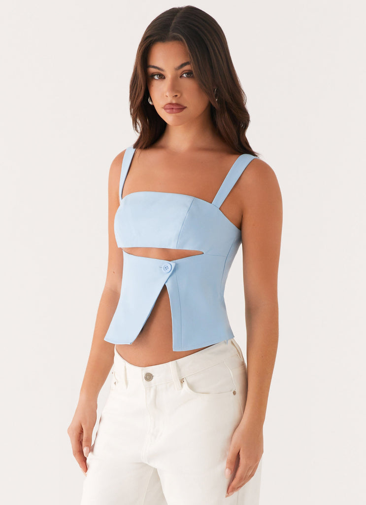 Peppermayo Peppermayo Exclusive - Pia Cut Out Top - Pastel Blue