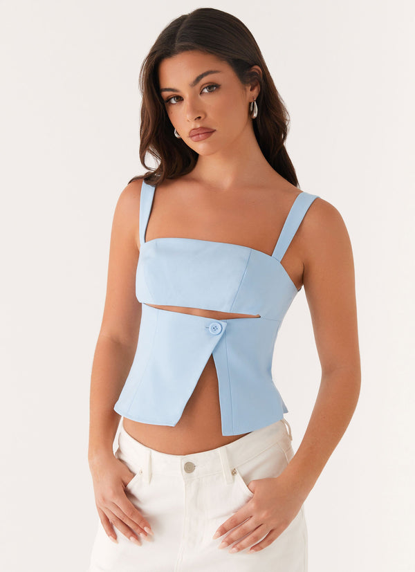 peppermayo Peppermayo Exclusive - Pia Cut Out Top - Pastel Blue