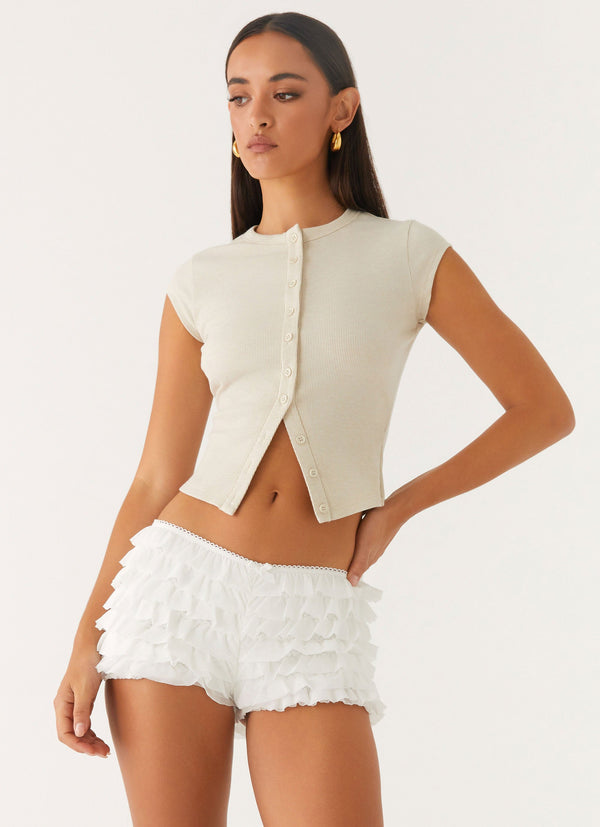 peppermayo Peppermayo Exclusive - Pixie Bloomer Shorts - White