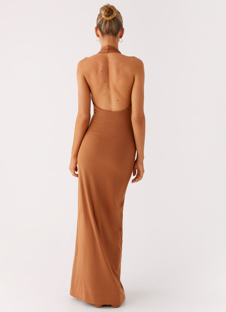 Peppermayo Peppermayo Exclusive - Plunge For You Maxi Dress - Tan
