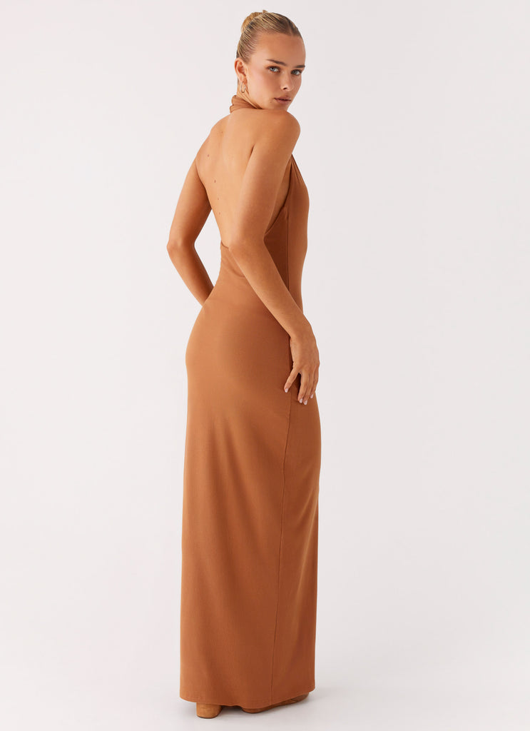 Peppermayo Peppermayo Exclusive - Plunge For You Maxi Dress - Tan