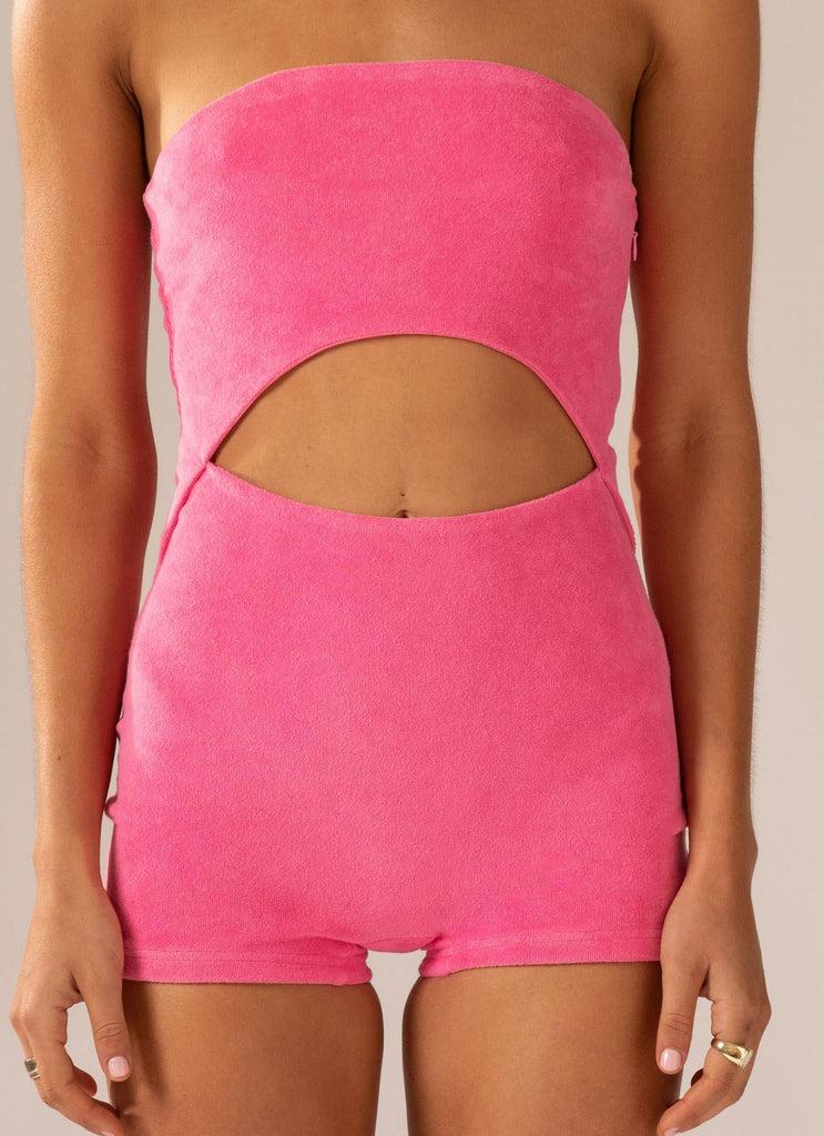 Peppermayo Peppermayo Exclusive - Poolside Fever Terry Jumpsuit - Perry Pink