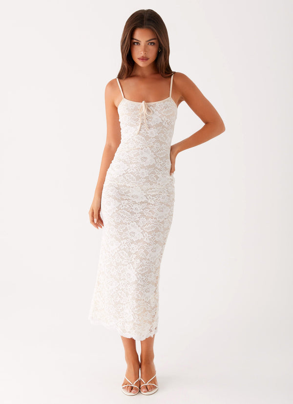 peppermayo Peppermayo Exclusive - Postcards Lace Midi Dress - Ivory