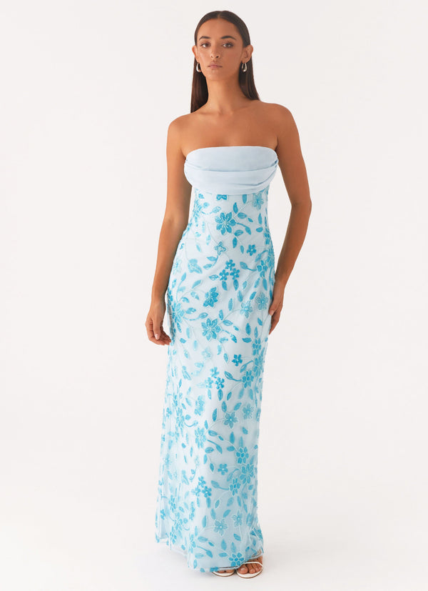 peppermayo Peppermayo Exclusive - Prism Beaded Maxi Dress - Blue