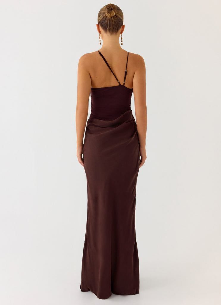 Peppermayo Peppermayo Exclusive - Pristin Cupro Maxi Dress - Cool Chocolate