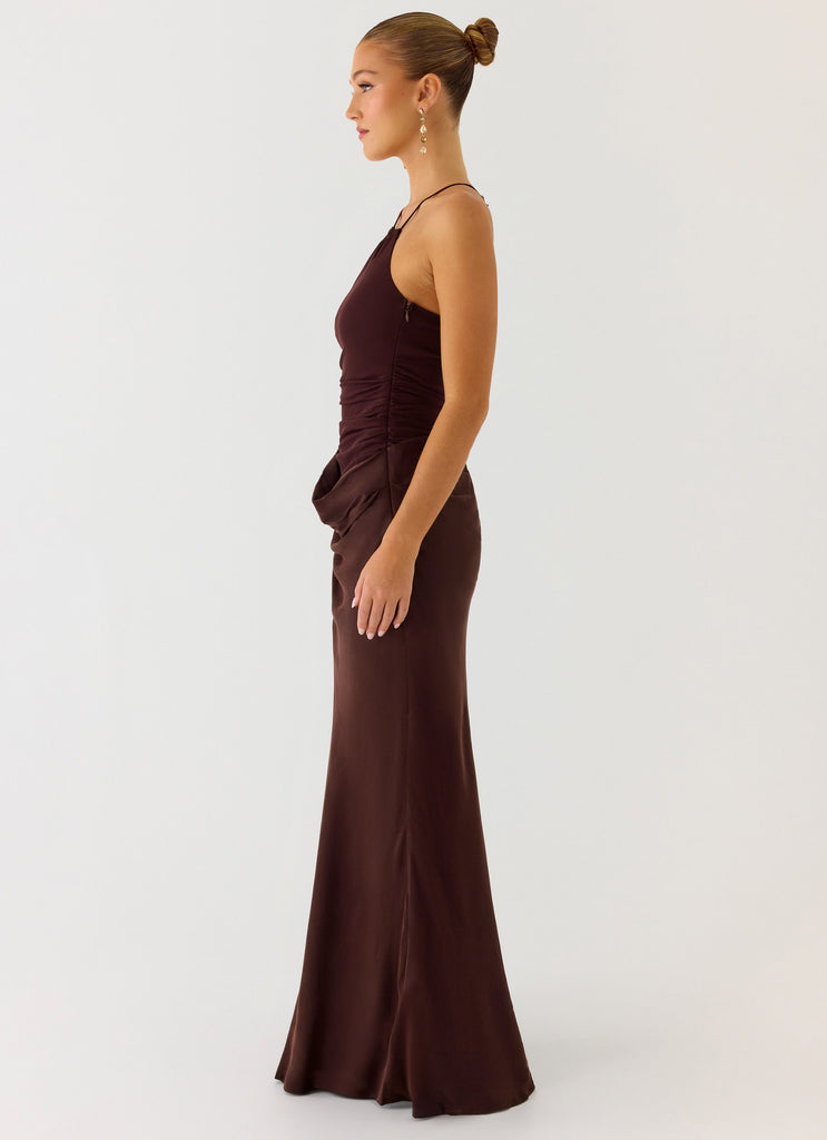 Peppermayo Peppermayo Exclusive - Pristin Cupro Maxi Dress - Cool Chocolate