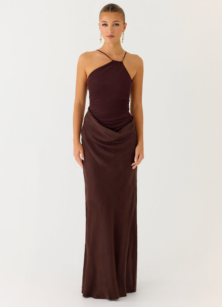 Peppermayo Peppermayo Exclusive - Pristin Cupro Maxi Dress - Cool Chocolate
