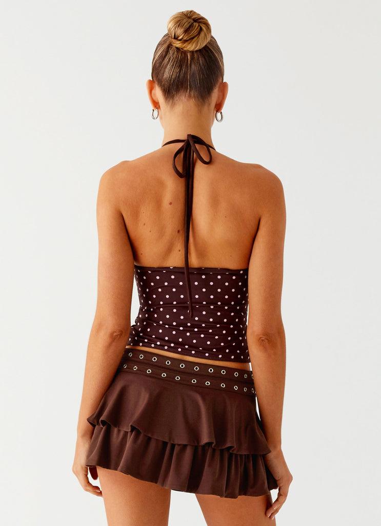 Peppermayo Peppermayo Exclusive - Prologue Belt Mini Skort - Chocolate