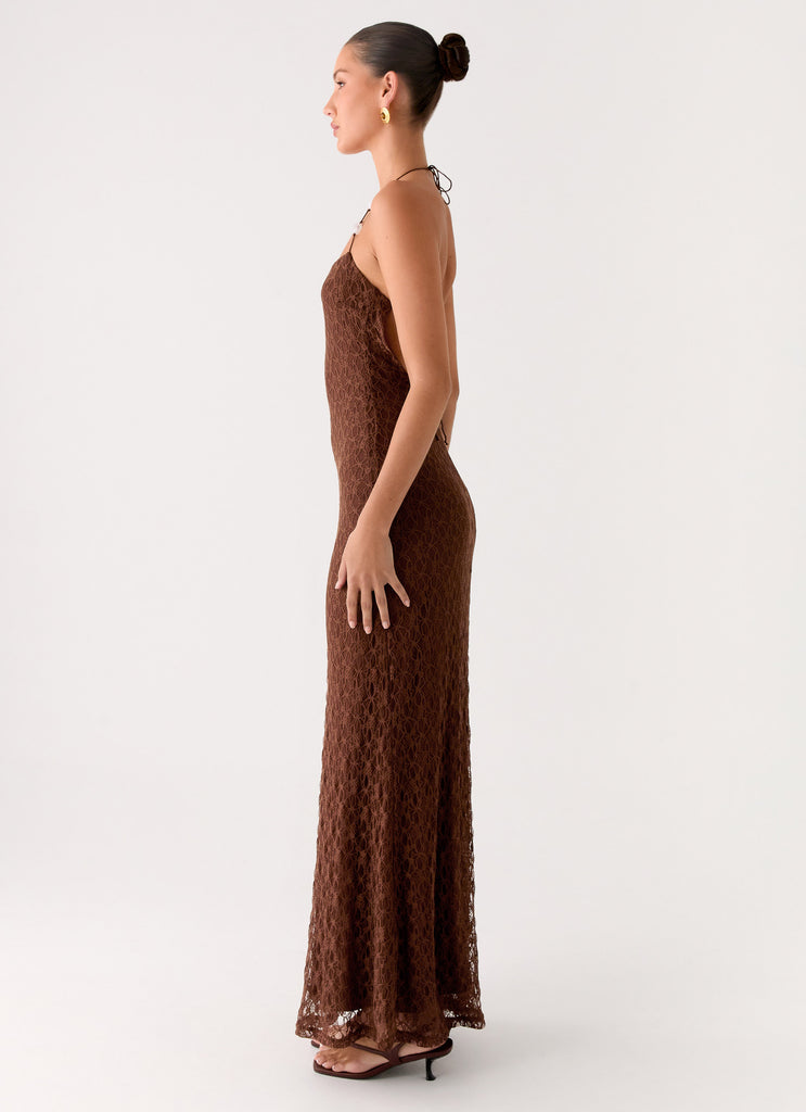 Peppermayo Peppermayo Exclusive - Promise Me Lace Maxi Dress - Chocolate