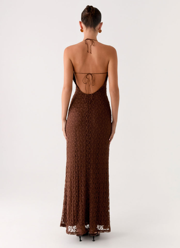 Peppermayo Peppermayo Exclusive - Promise Me Lace Maxi Dress - Chocolate