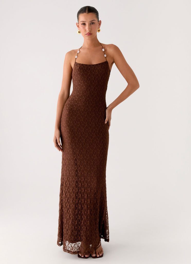 Peppermayo Peppermayo Exclusive - Promise Me Lace Maxi Dress - Chocolate