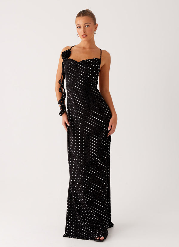 peppermayo Peppermayo Exclusive - Purely Maxi Dress - Black Polka Dot