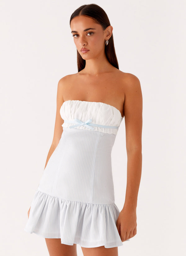 peppermayo Peppermayo Exclusive - Purpose Mini Dress - Blue White Stripe